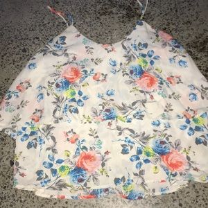 Floral flowy layer top